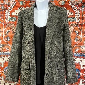 Grey Leopard Print Peacoat